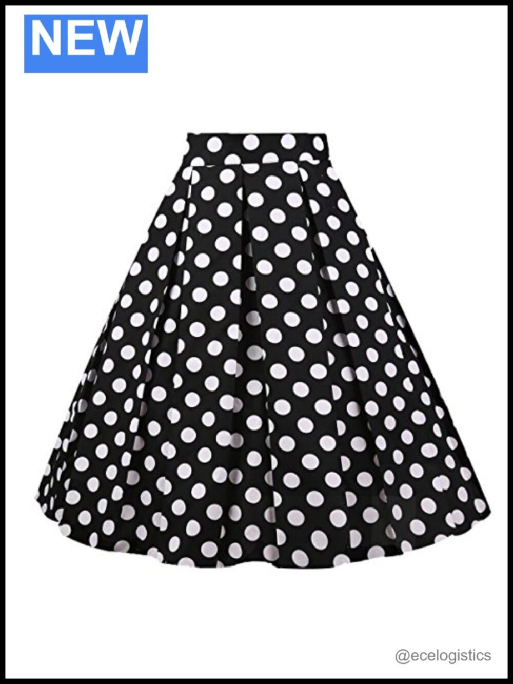 Vintage High Waist A-Line Midi Skirt, 1950s Retro Swing with Pockets, Cotton
